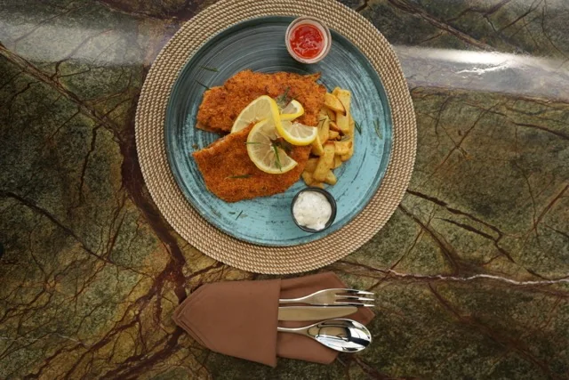 Chicken Schnitzel at Fiaba Brasserie