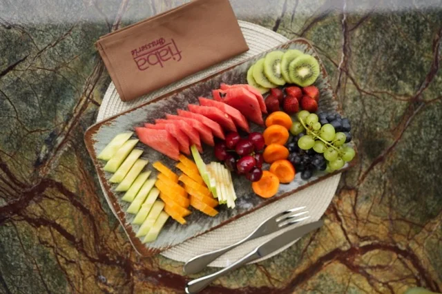 Fruit plate at Fiaba Brasserie