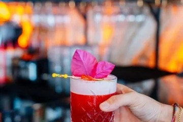 A cocktail being served at the Fiaba Brasserie bar