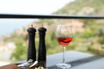 Pasta served beside the windows at Fiaba Brasserie